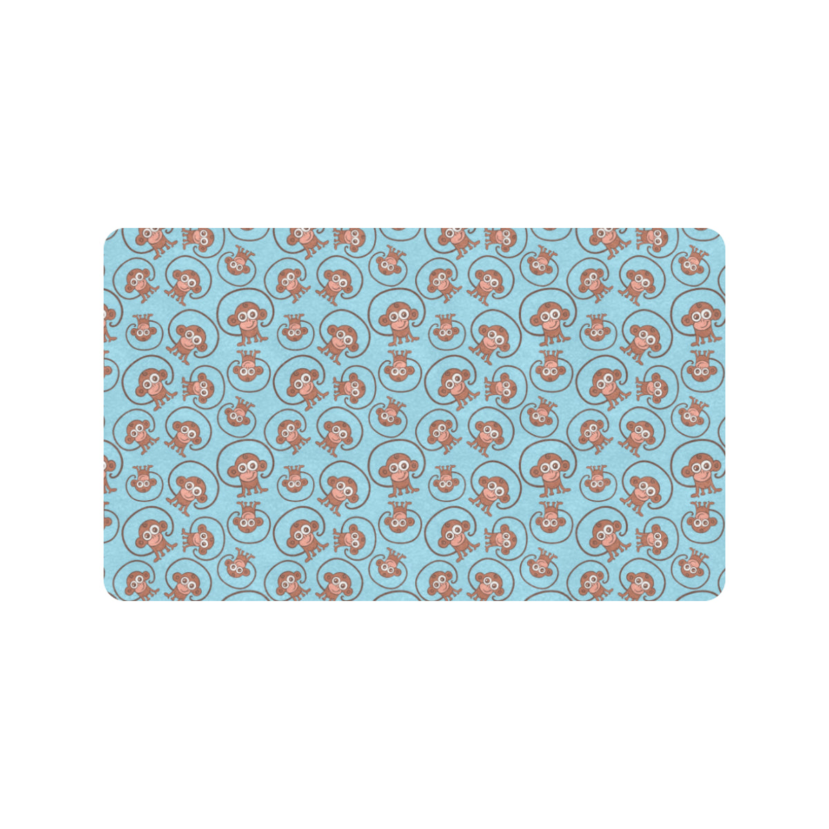 Monkey Cute Design Themed Print Rubber Doormat