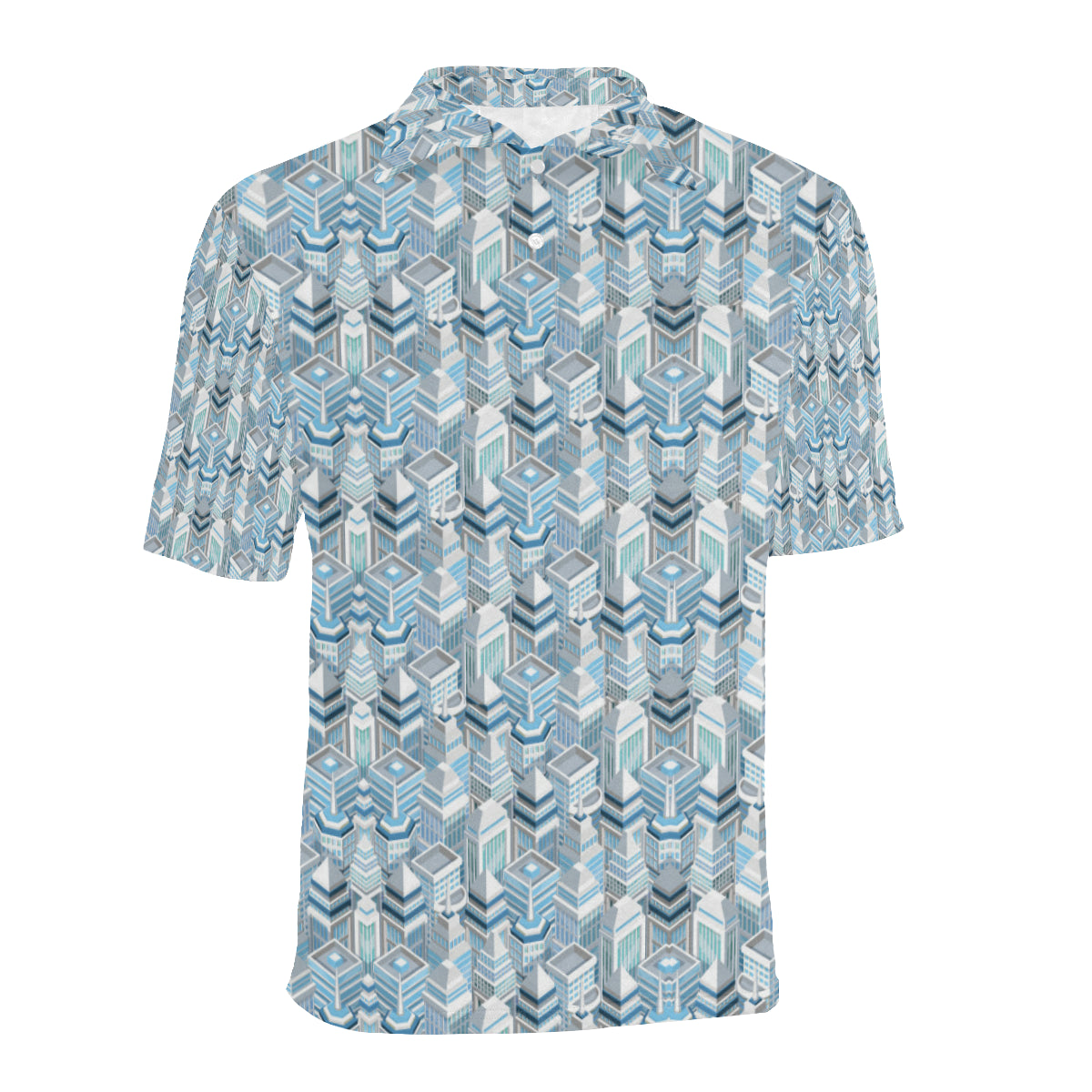 City  Pattern Print Design 03 Men Polo Shirt