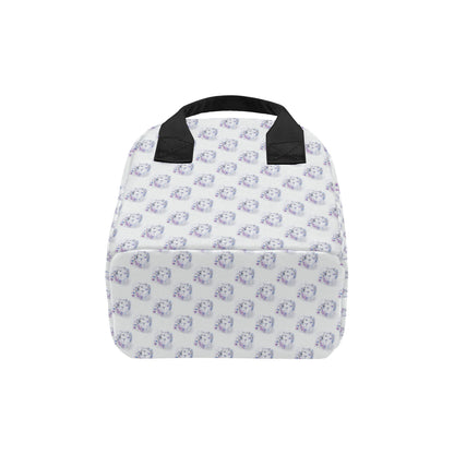 Wolf with Flower Print Design Insulated Lunch Bag