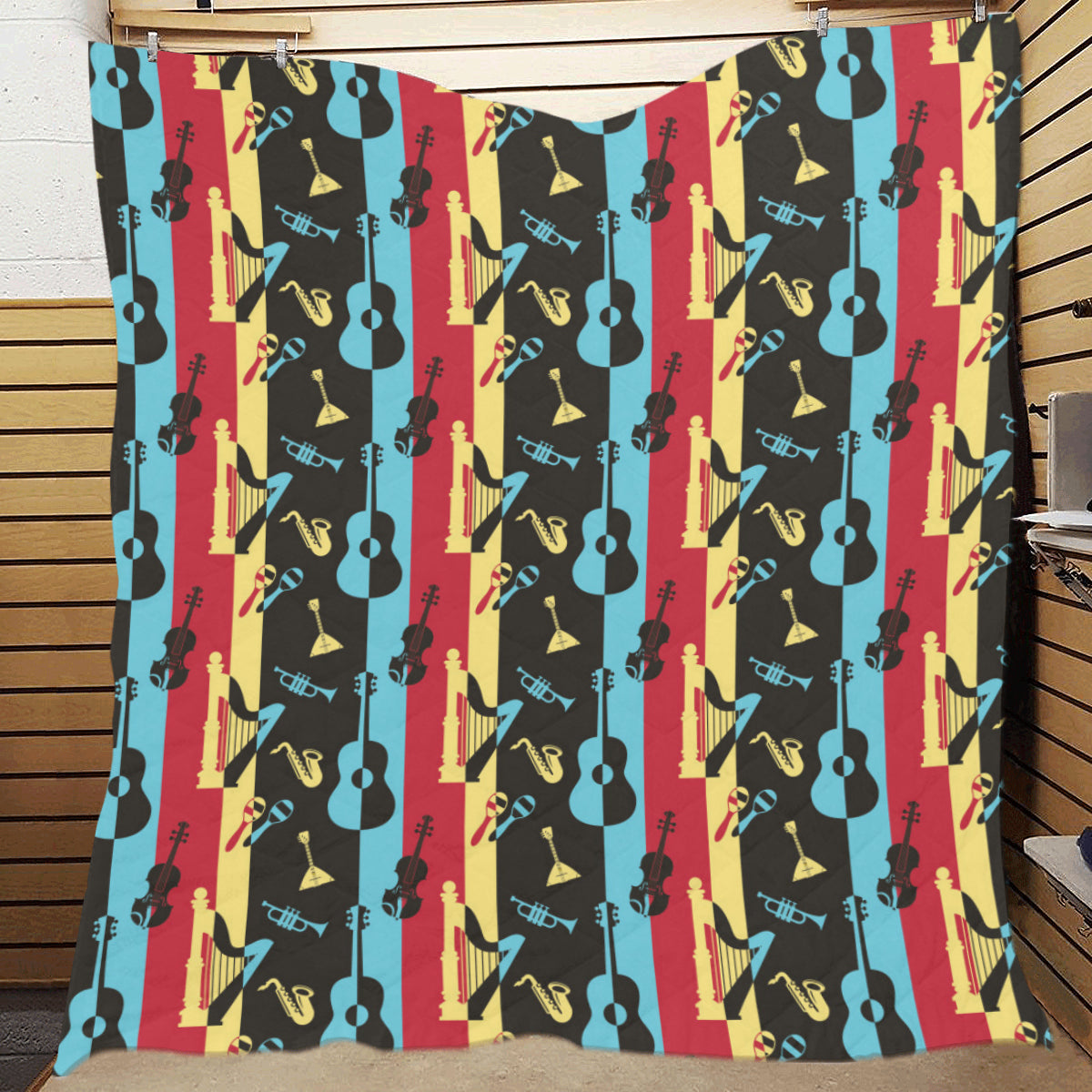 Jazz Pattern Print Design 02 Premium Quilt