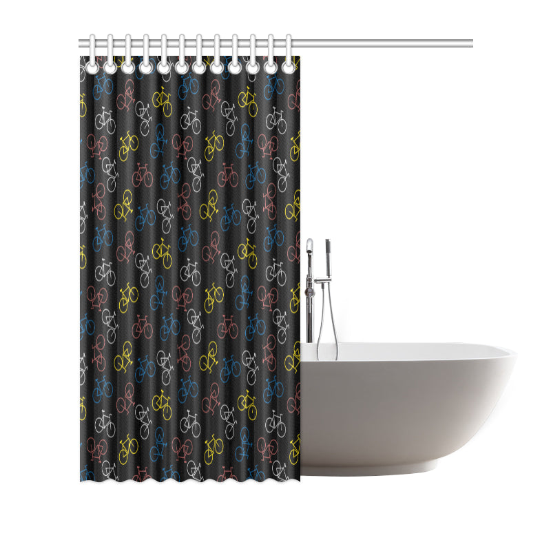 Bicycle Pattern Print Design 03 Shower Curtain