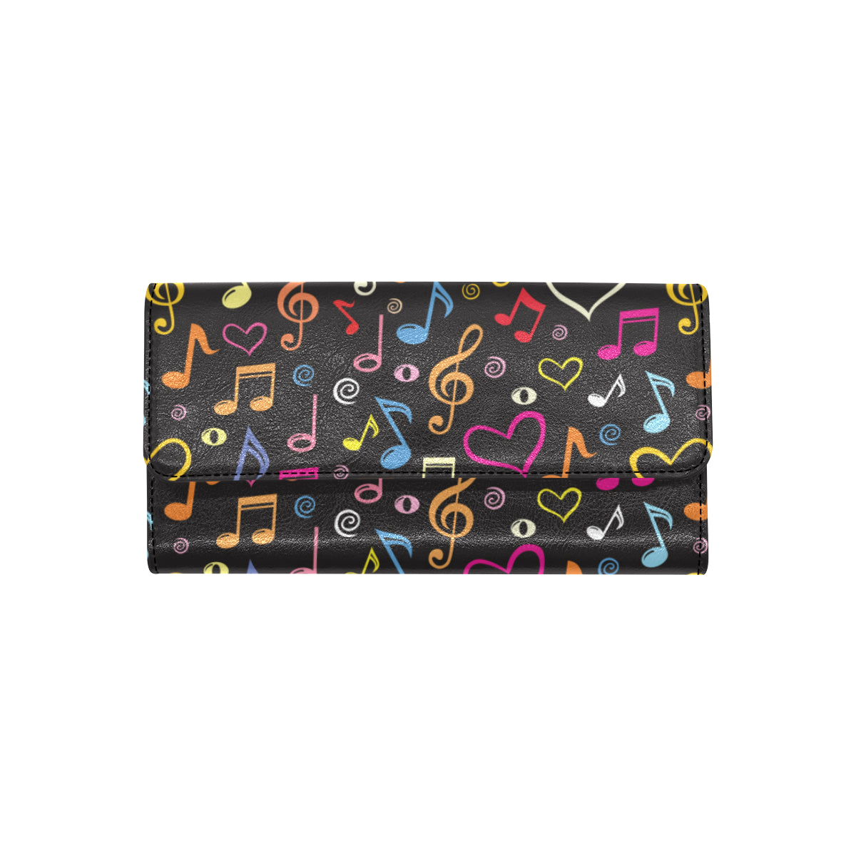Music note Pattern Print Design A01 Women's Trifold Wallet