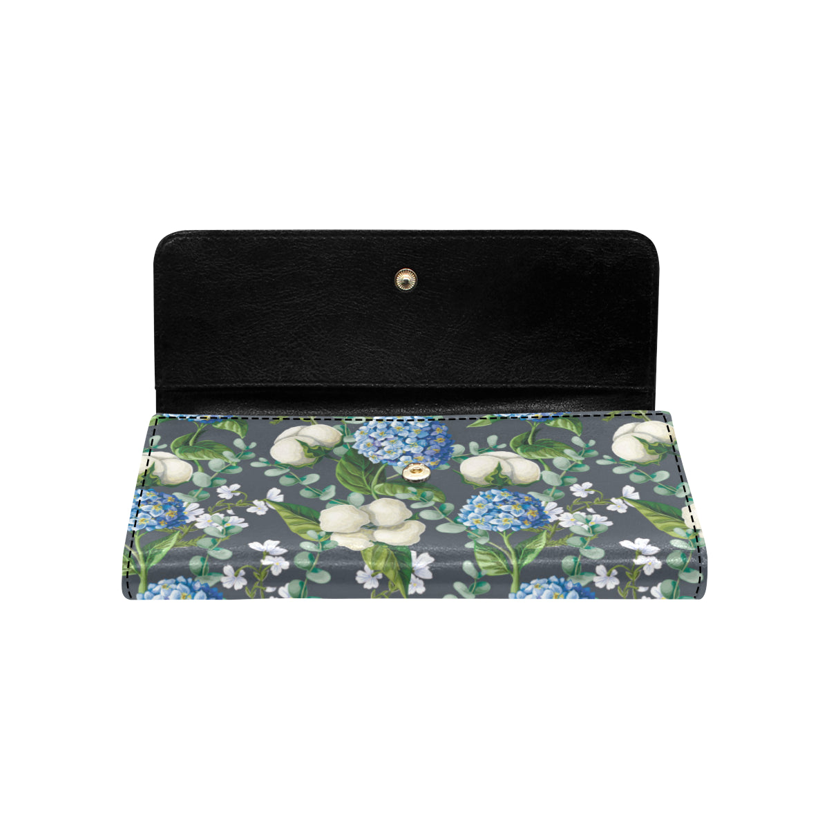 Hydrangea Pattern Print Design 02 Women's Trifold Wallet