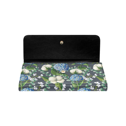 Hydrangea Pattern Print Design 02 Women's Trifold Wallet