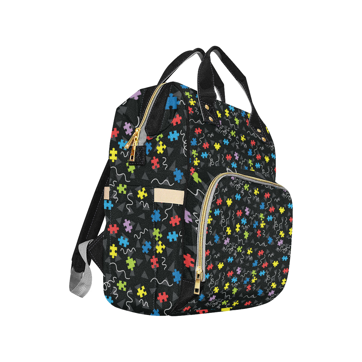 Autism Awareness Pattern Print Design 01 Diaper Bag Backpack