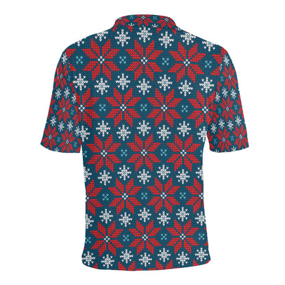 Poinsettia Pattern Print Design A02 Men Polo Shirt