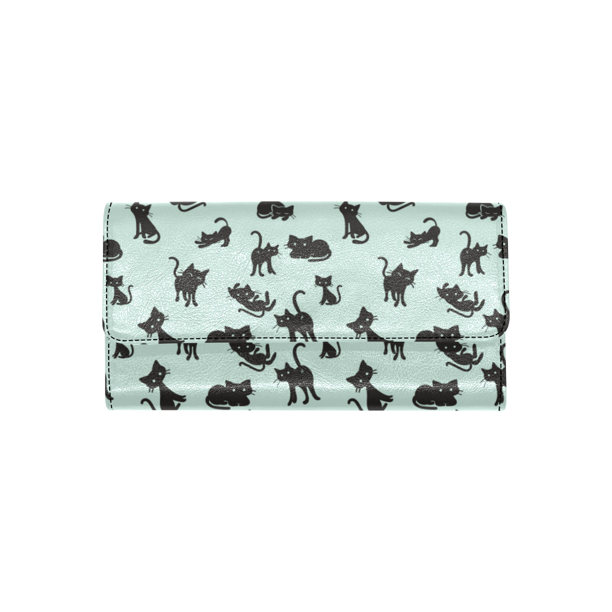 Black Cat Pattern Print Design 04 Women's Trifold Wallet
