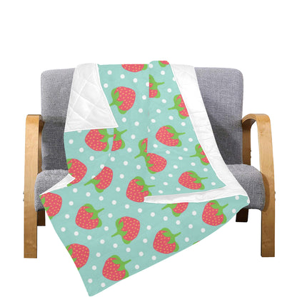 Strawberry Pattern Print Design SB06 Premium Quilt