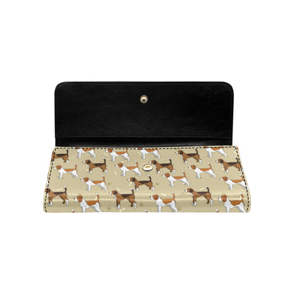Beagle Pattern Print Design 01 Women's Trifold Wallet