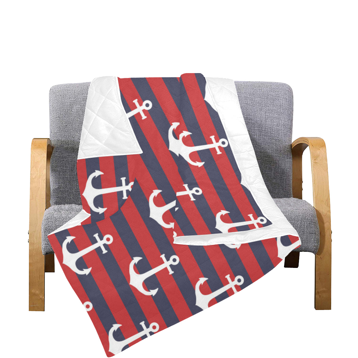 Nautical Pattern Print Design A05 Premium Quilt