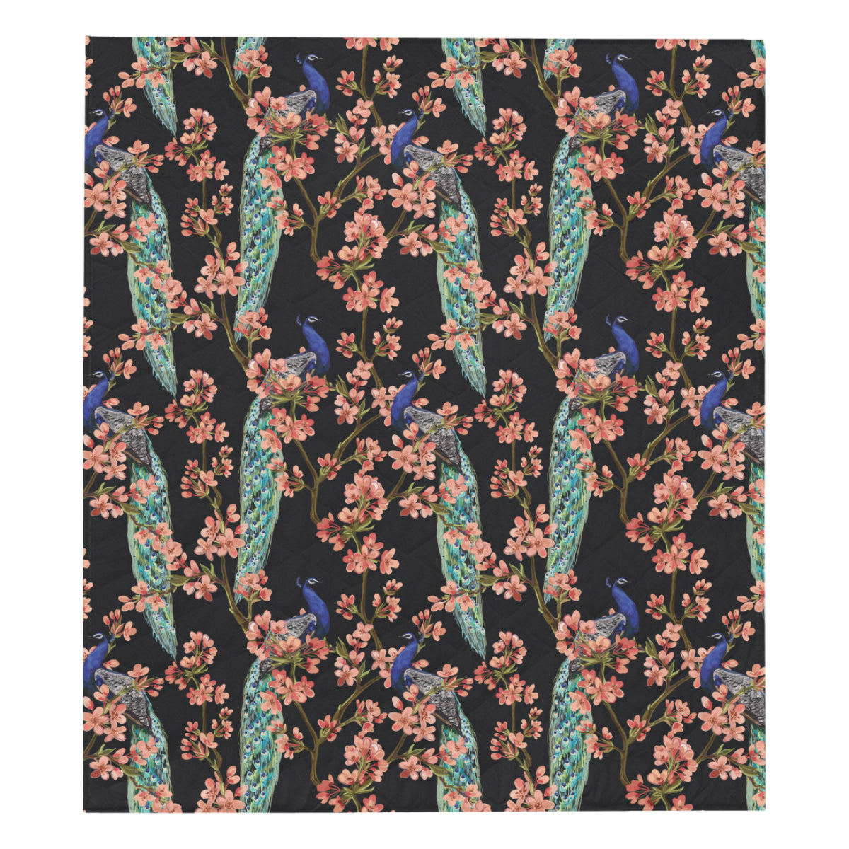 Peacock Pattern Print Design A01 Premium Quilt