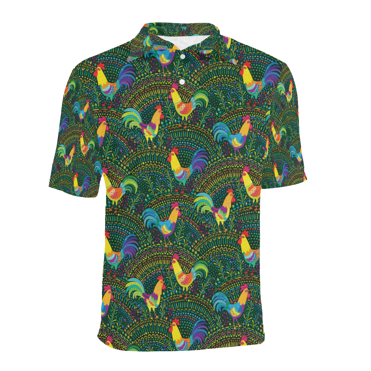Rooster Pattern Print Design A01 Men Polo Shirt