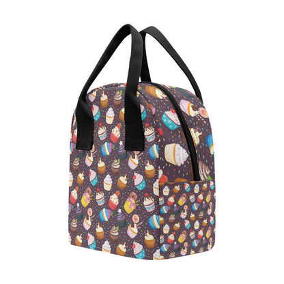 Cupcakes Party Print Pattern Insulated Lunch Bag