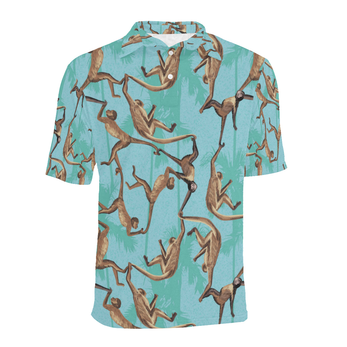 Monkey Pattern Print Design 04 Men Polo Shirt