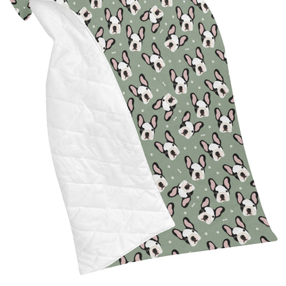 Boston Terrier Pattern Print Design 05 Premium Quilt