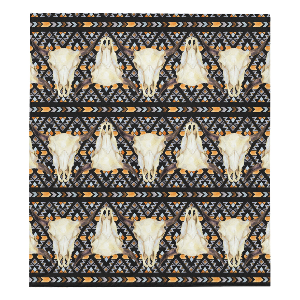 Buffalo Head Pattern Print Design 03 Premium Quilt