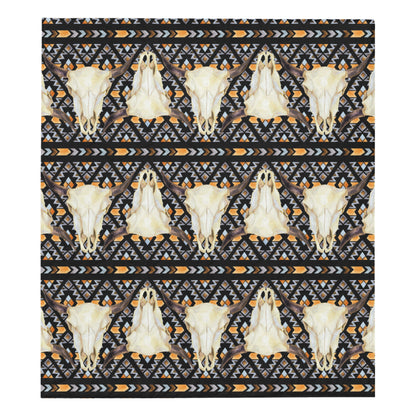 Buffalo Head Pattern Print Design 03 Premium Quilt