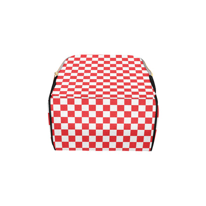 Checkered Red Pattern Print Design 04 Diaper Bag Backpack