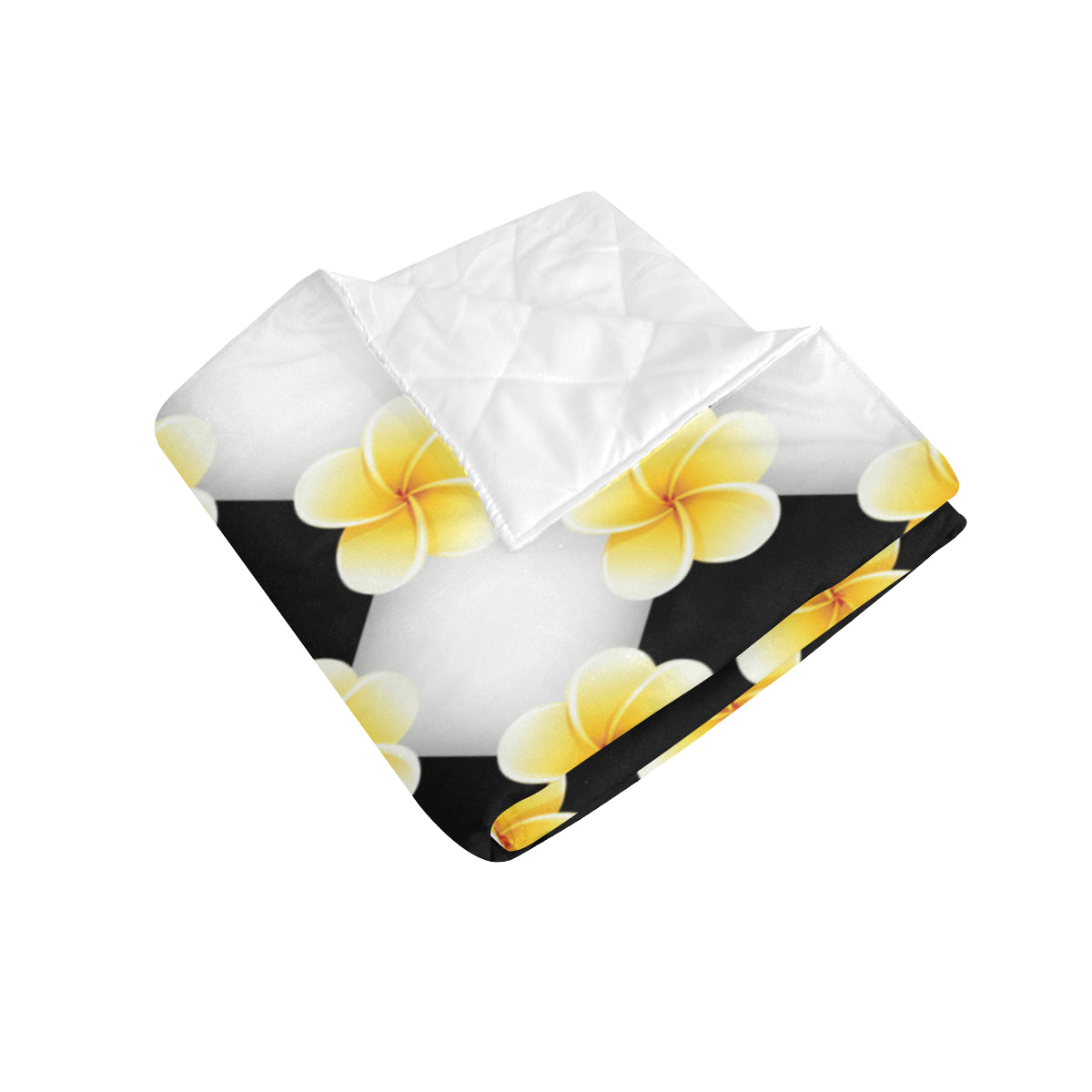 Plumeria Pattern Print Design A04 Premium Quilt