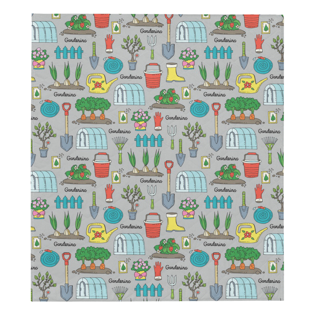 Gardening Pattern Print Design G07 Premium Quilt