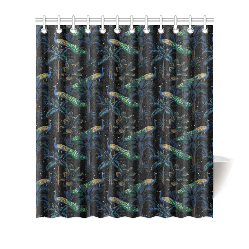 Rainforest Peacock Pattern Print Design A04 Shower Curtain