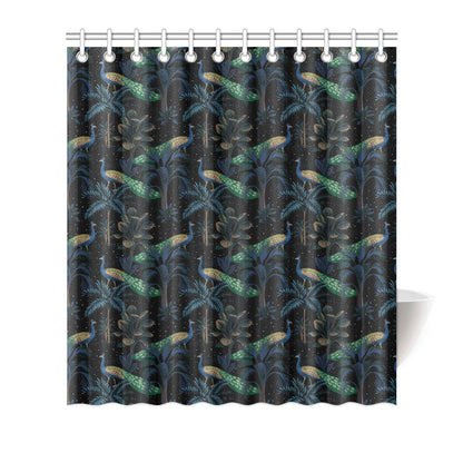 Rainforest Peacock Pattern Print Design A04 Shower Curtain