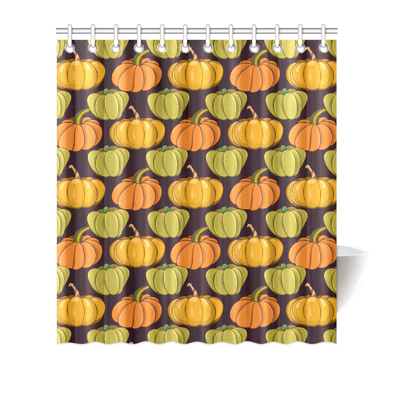 Pumpkin Pattern Print Design A01 Shower Curtain