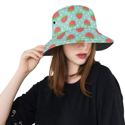 Strawberry Pattern Print Design SB06 Unisex Bucket Hat