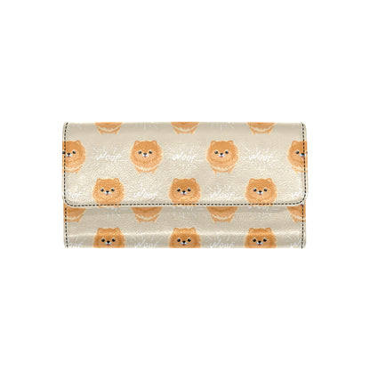 Pomeranians Pattern Print Design A04 Women's Trifold Wallet