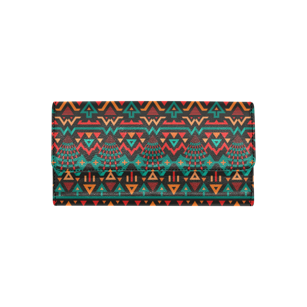 Aztec Pattern Print Design 04 Women's Trifold Wallet