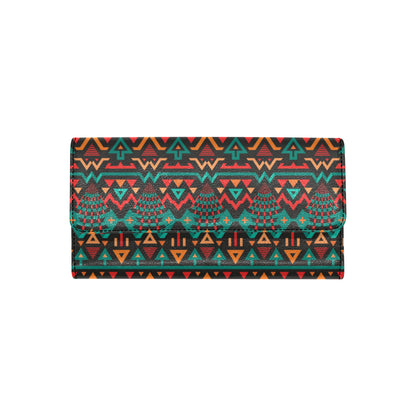 Aztec Pattern Print Design 04 Women's Trifold Wallet