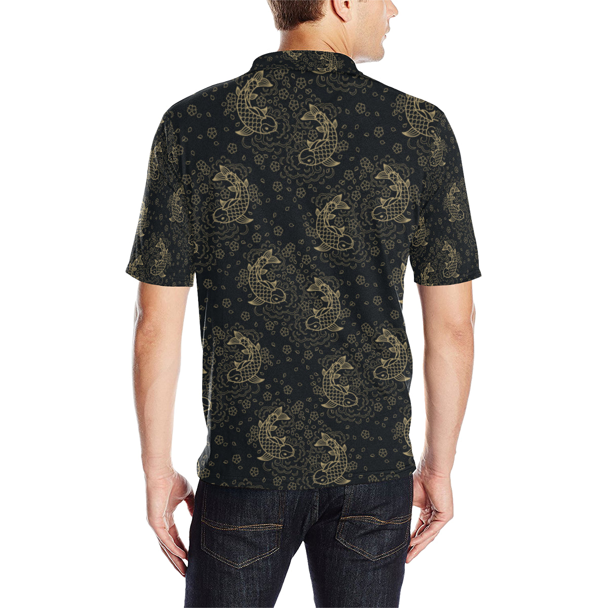 KOI Fish Pattern Print Design 02 Men Polo Shirt