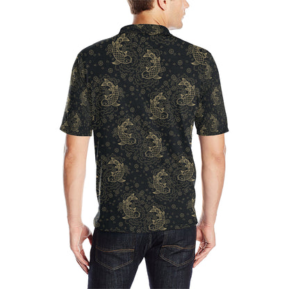 KOI Fish Pattern Print Design 02 Men Polo Shirt