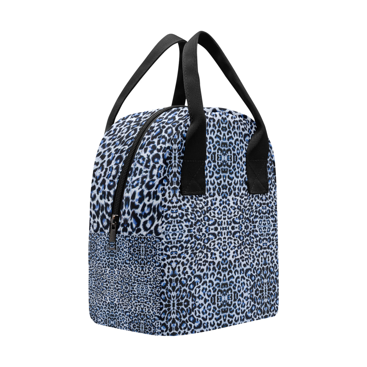 Leopard Blue Skin Print Insulated Lunch Bag