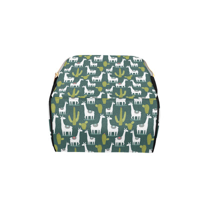Llama Cactus Pattern Print Design 02 Diaper Bag Backpack