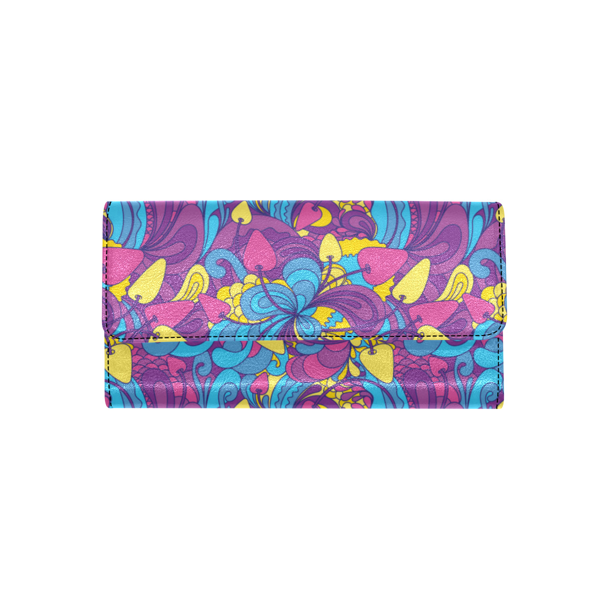 Psychedelic Mushroom Pattern Print Design A03 Women's Trifold Wallet
