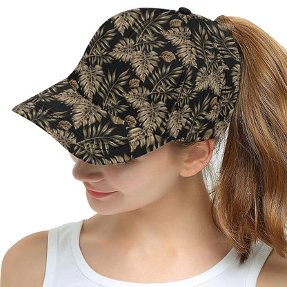 Brown Tropical Palm Leaves Snapback Cap