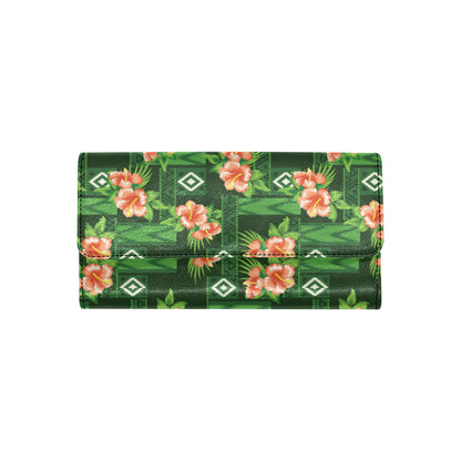 Hibiscus Pattern Print Design HB05 Women's Trifold Wallet