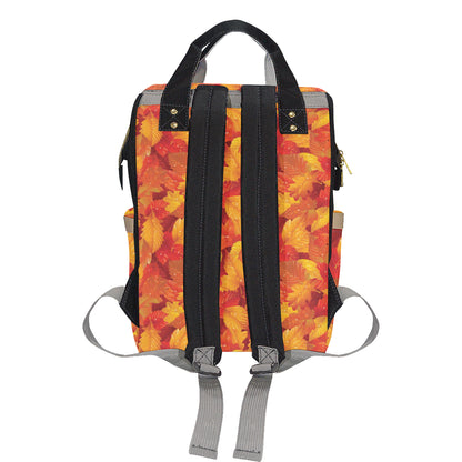 Elm Leave Autum Print Pattern Diaper Bag Backpack