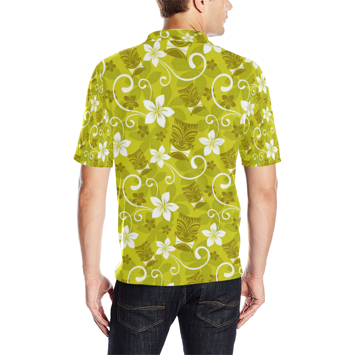 Hawaiian Themed Pattern Print Design H019 Men Polo Shirt