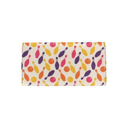 Bowling Pattern Print Design 06 Women's Trifold Wallet