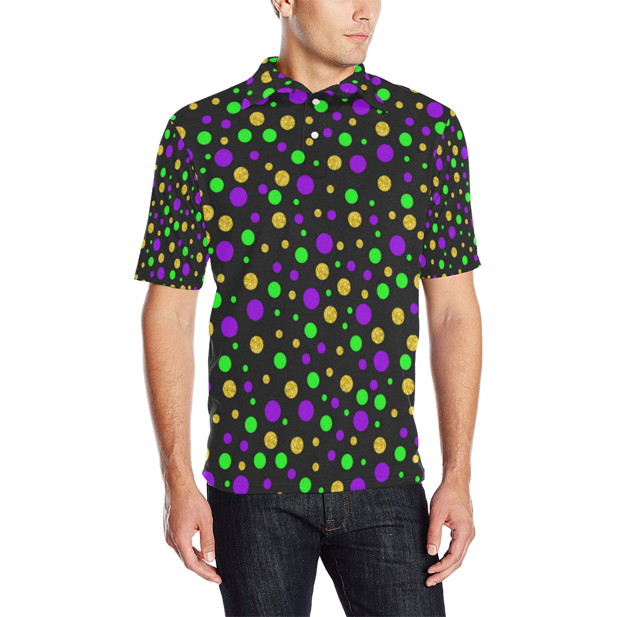 Mardi Gras Pattern Print Design 07 Men Polo Shirt