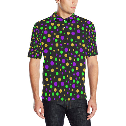 Mardi Gras Pattern Print Design 07 Men Polo Shirt