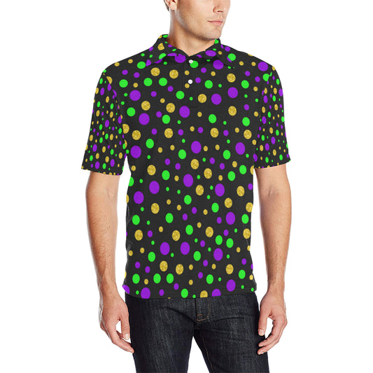Mardi Gras Pattern Print Design 07 Men Polo Shirt