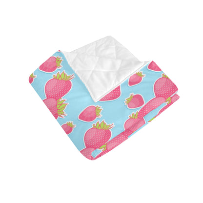 Strawberry Pattern Print Design SB04 Premium Quilt