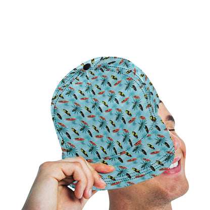 Surfboard Themed Pattern Snapback Cap