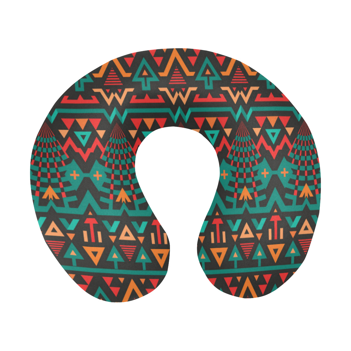 Aztec Pattern Print Design 04 U-Shaped Travel Neck Pillow