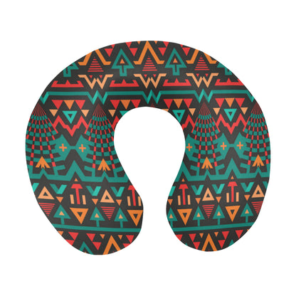 Aztec Pattern Print Design 04 U-Shaped Travel Neck Pillow