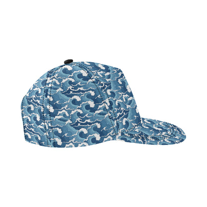 Wave Themed Pattern Print Snapback Cap