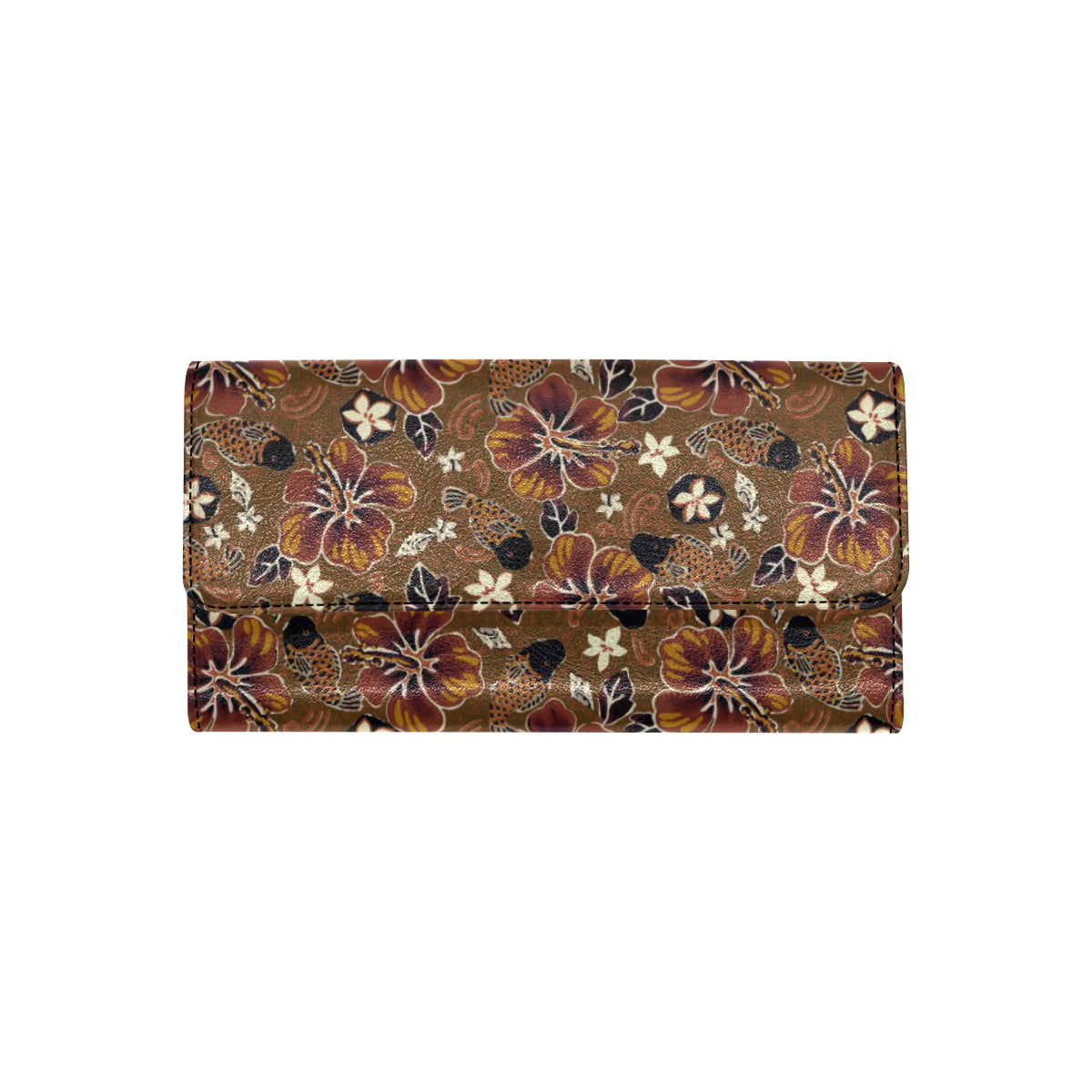 Hawaiian Themed Pattern Print Design H01 Women's Trifold Wallet